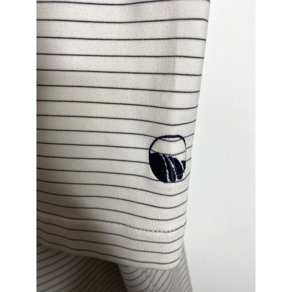 DUNNING GOLF MEN'S BLACK & WHITE STRIPE PERFORMANCE POLO SHIRT SZ XL - Picture 4 of 6